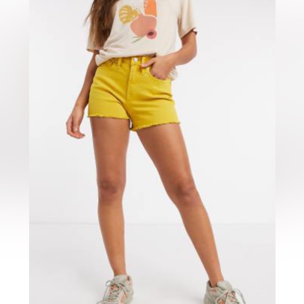 J.Crew 10 denim cut off boy short in mustard yellow